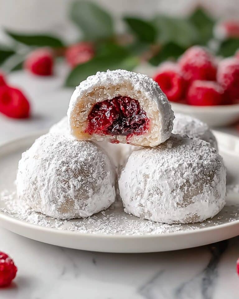 Raspberry Almond Snowball Cookies Recipe