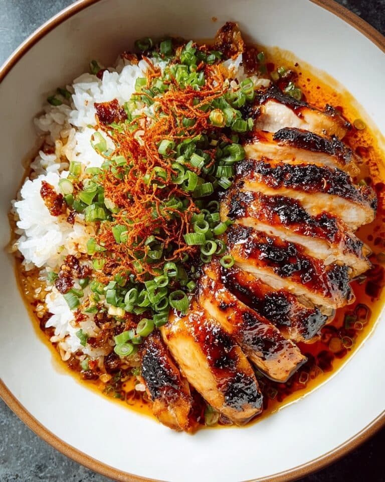 Caramelized Soy Chicken in Garlic Ginger Broth with Rice Recipe