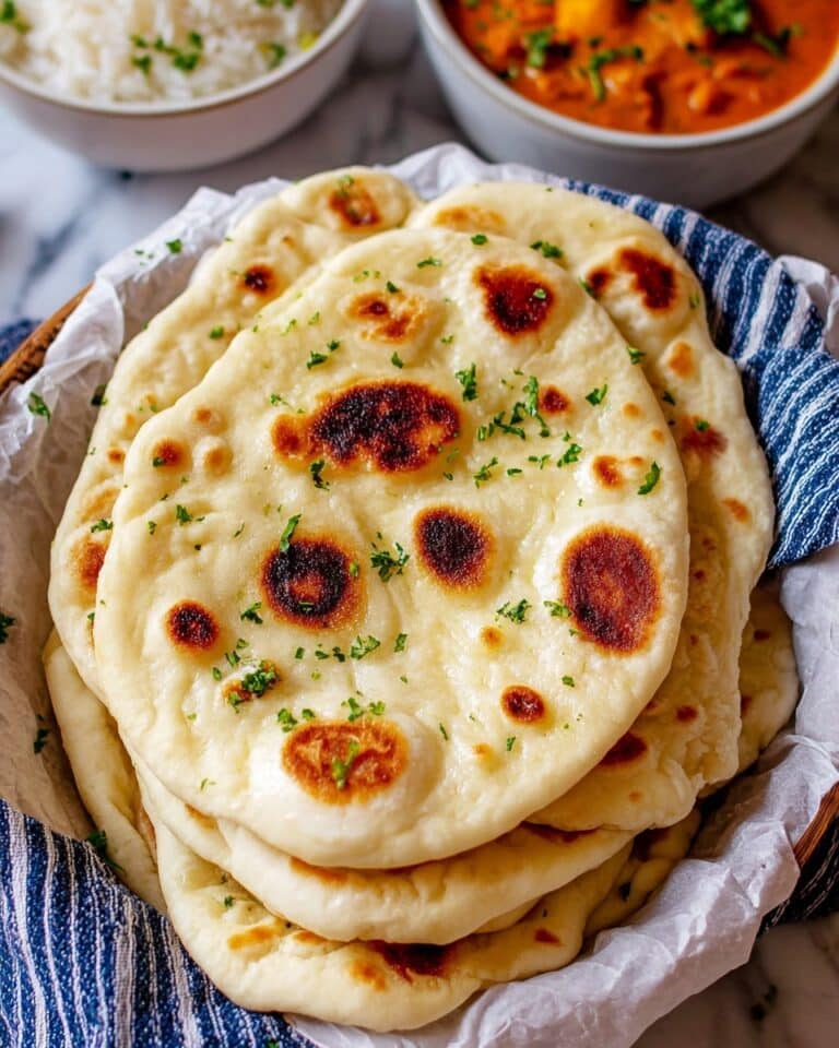 Homemade Naan Bread with Garlic Butter and Parsley Recipe
