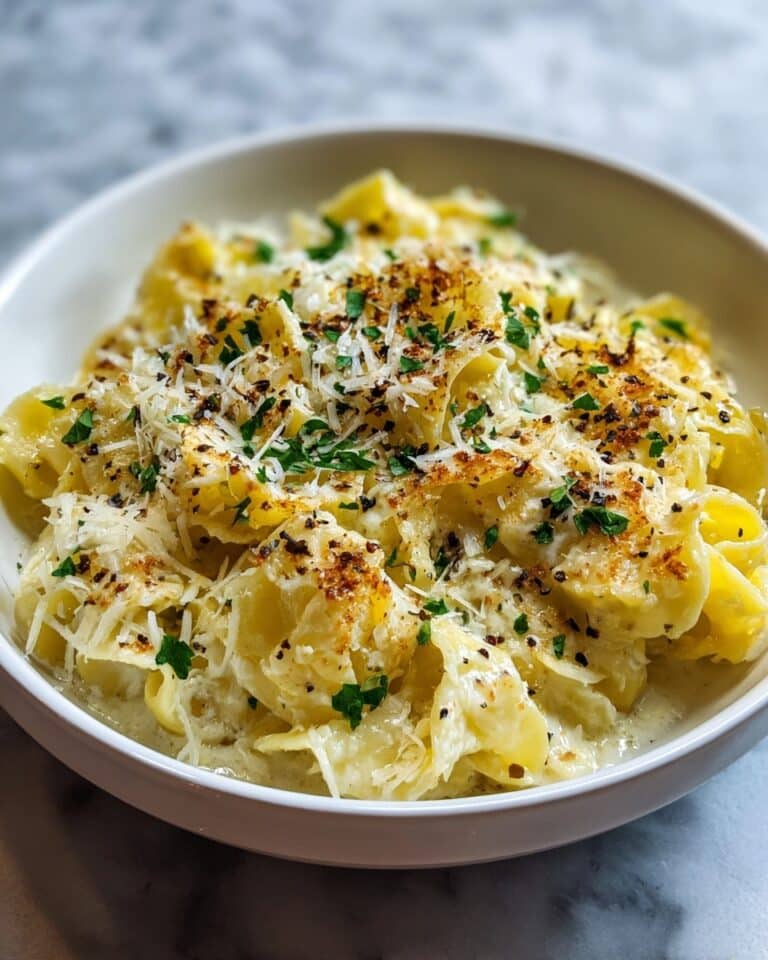 30-Minute Creamy Garlic Alfredo with Tender Cabbage Recipe
