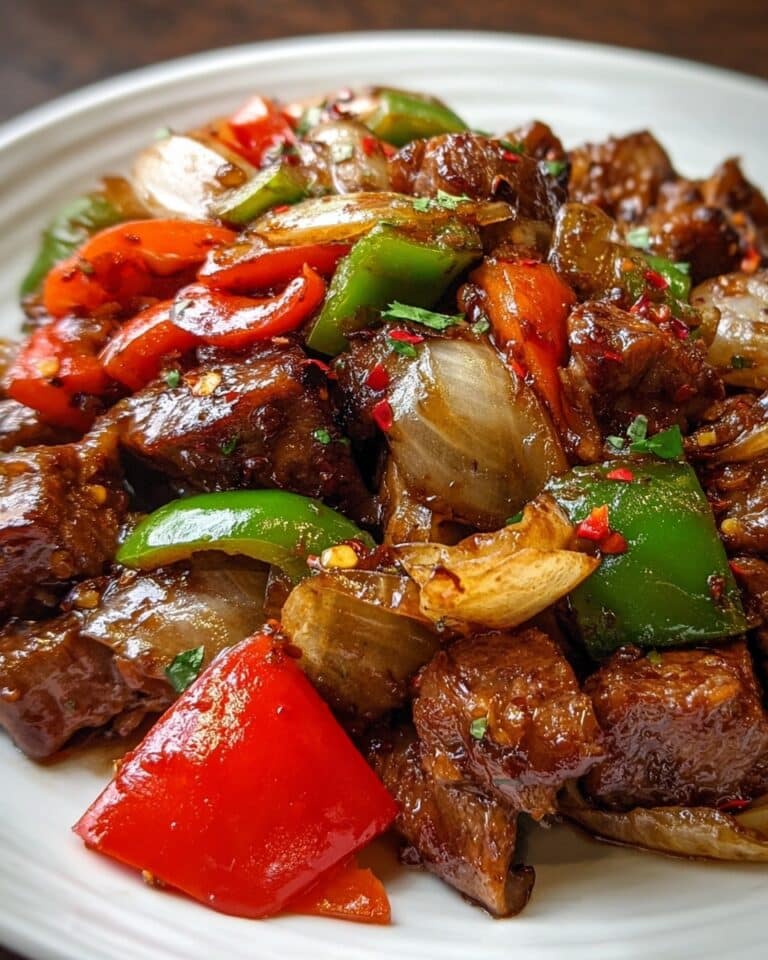 Pepper Steak with Bell Peppers and Onion Recipe