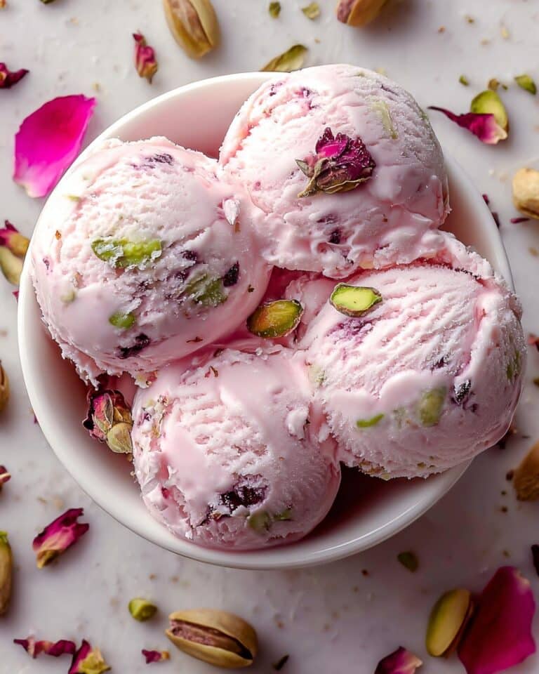 Rose Pistachio Ice Cream Recipe