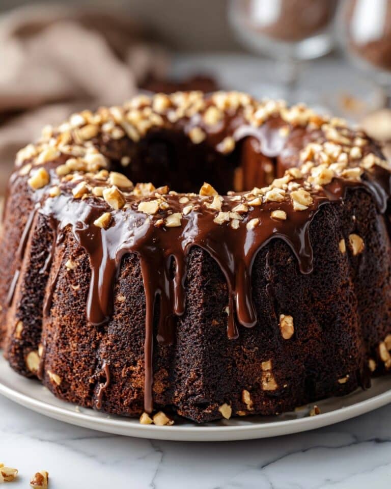 Decadent Hazelnut Bundt Cake with Espresso & Chocolate Glaze Recipe