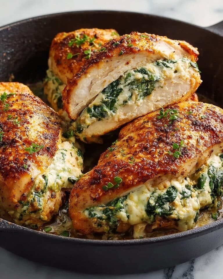 Boursin Stuffed Chicken Breast with Spinach and Herbs Recipe