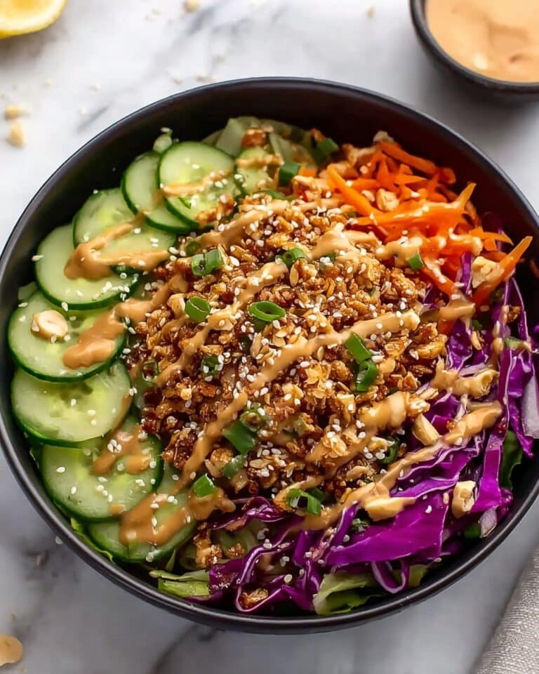 Quick Crispy Rice Salad with Peanut Sesame Dressing Recipe