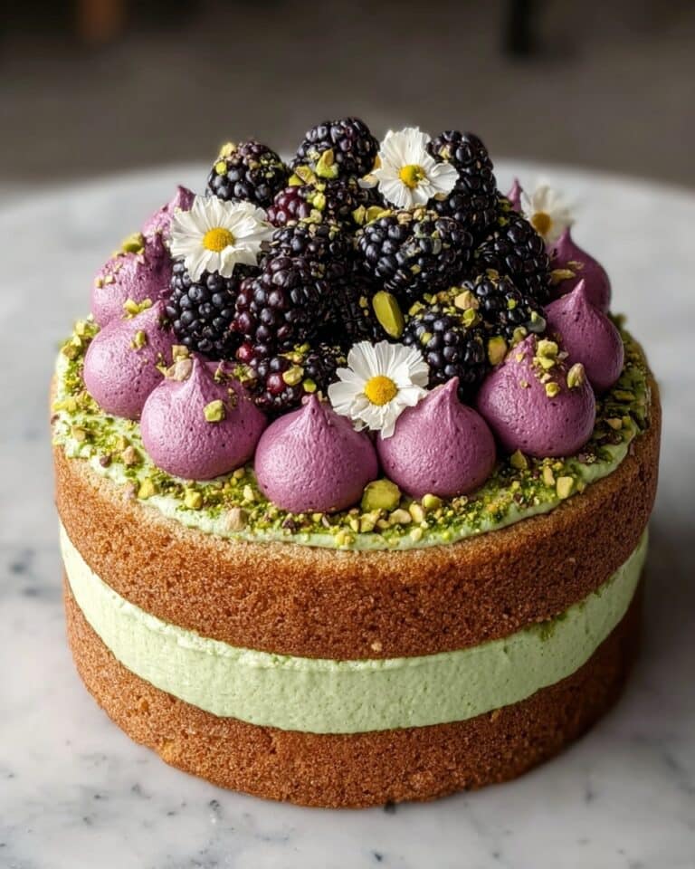 Pistachio and Blackberry Olive Oil Cake Recipe