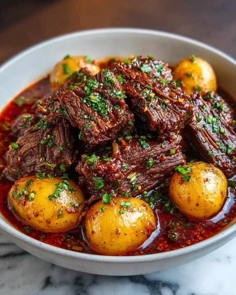 Slow Cooker Garlic Butter Beef with Potatoes Recipe