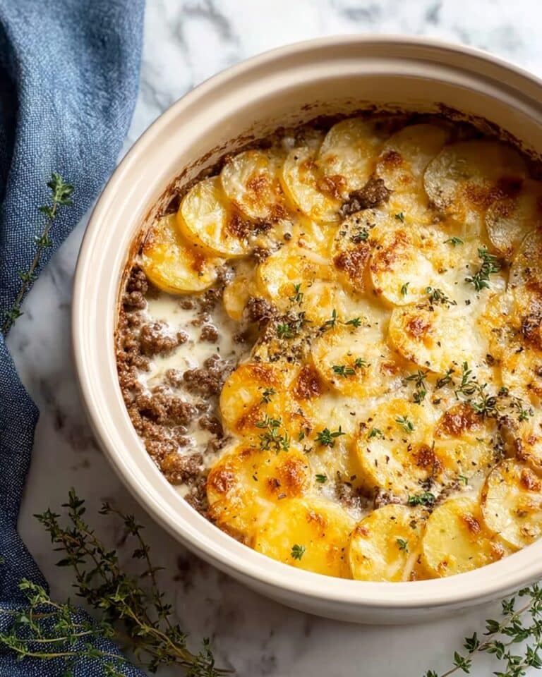 Homemade Crockpot Ground Beef and Potato Casserole Recipe